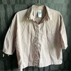 Line blouse HM dusty mauve rose lightweight button down